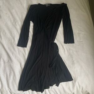 Lulus Wrap Around Black Dress